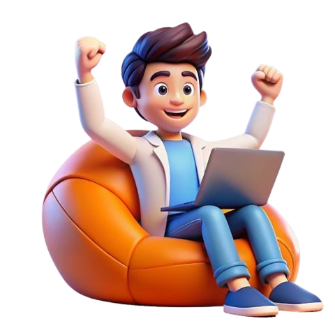 Man sitting on chair using phone